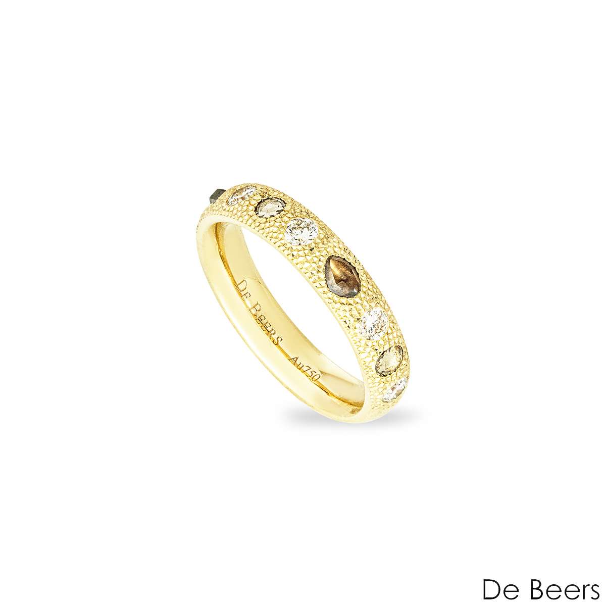 De Beers Gold Talisman Rough Diamond Ring 0.52ct Size 48 R102230